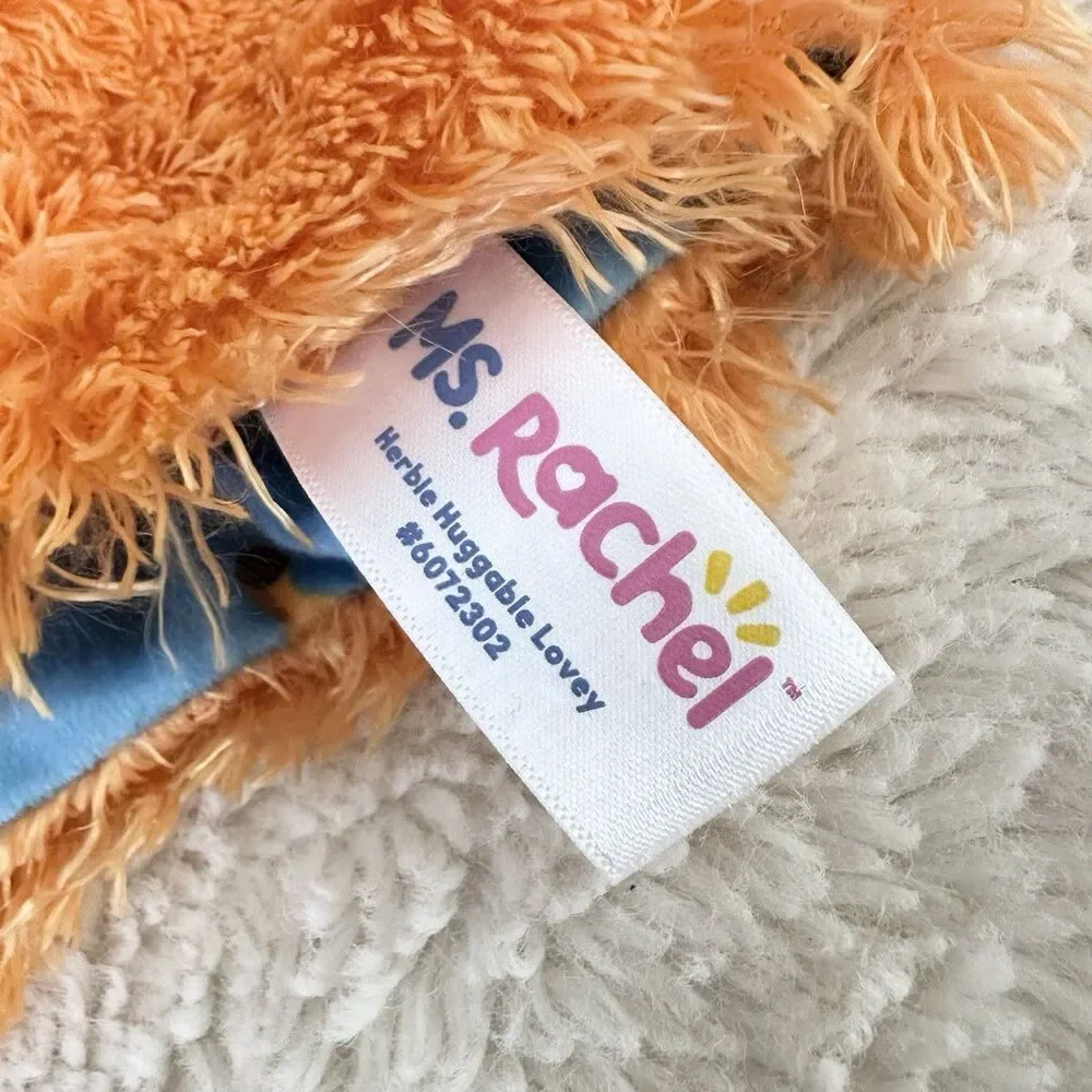 Gund Ms. Rachel Herbie Huggable Lovey Toy Plush Orange Blue Banana Print